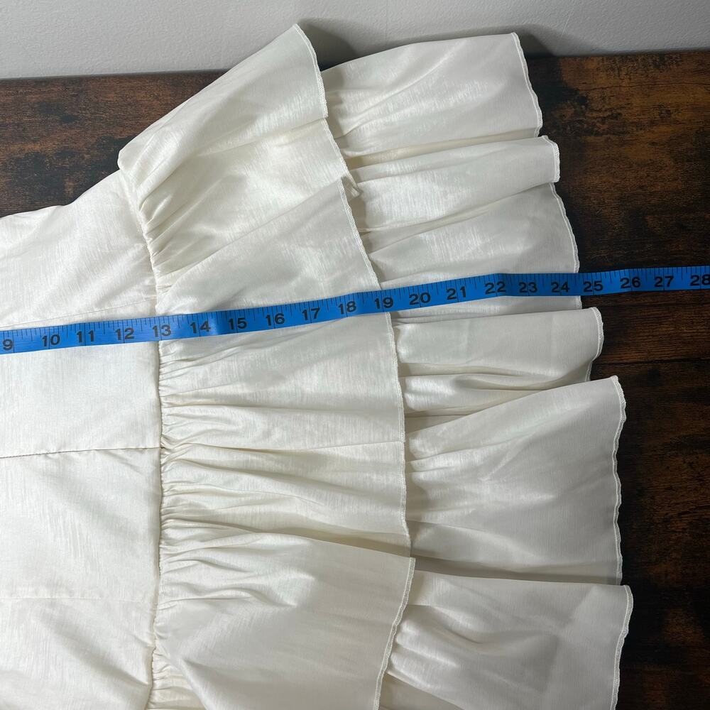 Lucy in the Sky Strapless Corset Bubble Dress Ivory Sz M Bridal Club Preppy Rush - Picture 11 of 12